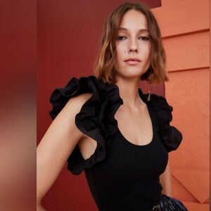 *Ulla Johnson Koa Ruffled-Sleeve Top Size M EUC